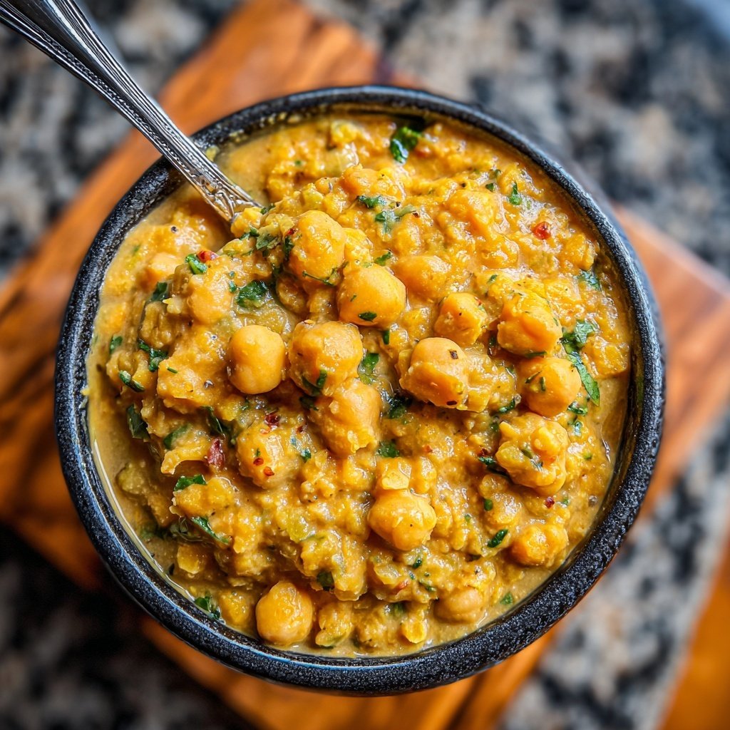 Healthy Crockpot Moroccan Lentil Chickpeas