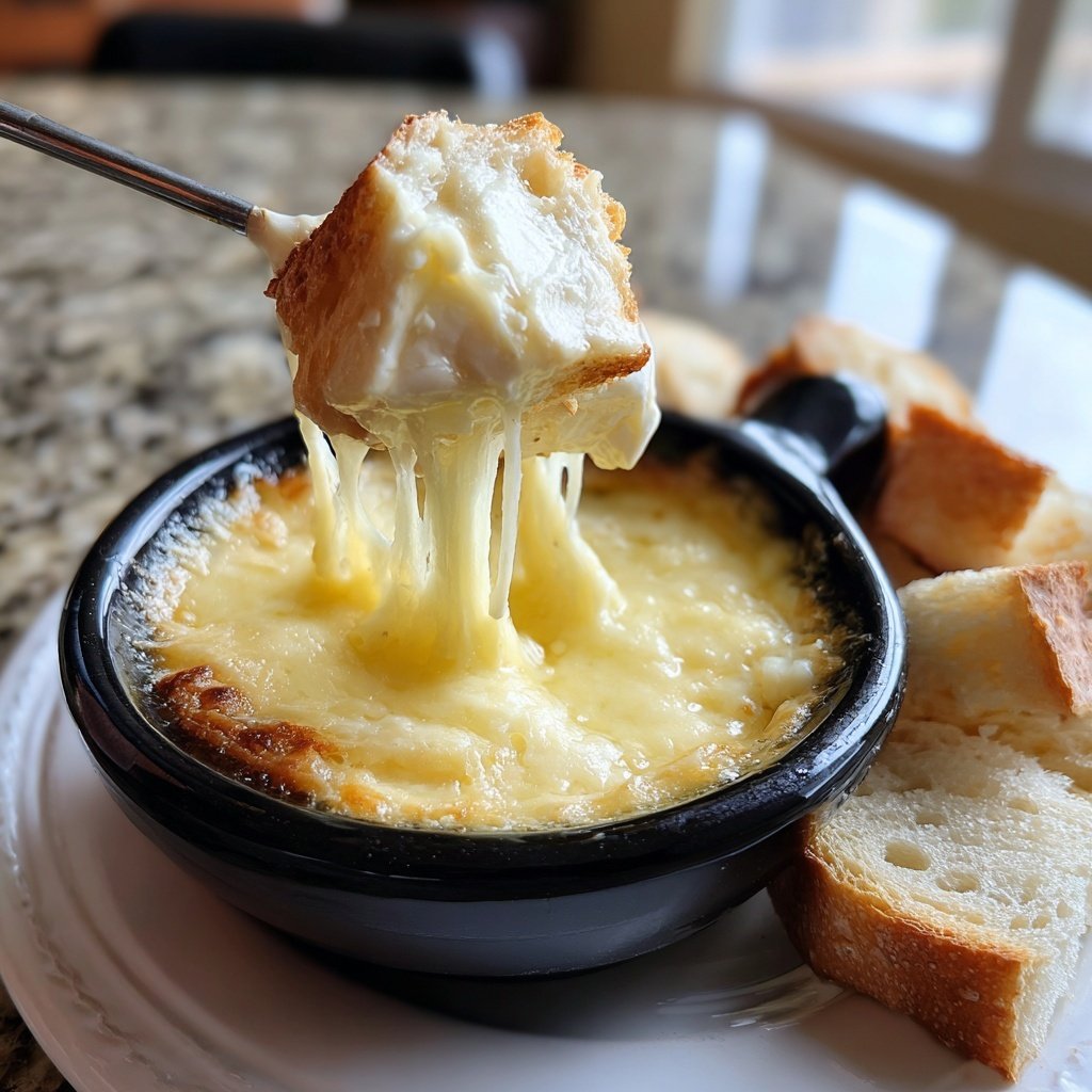 Fondue with Brie and Garlic