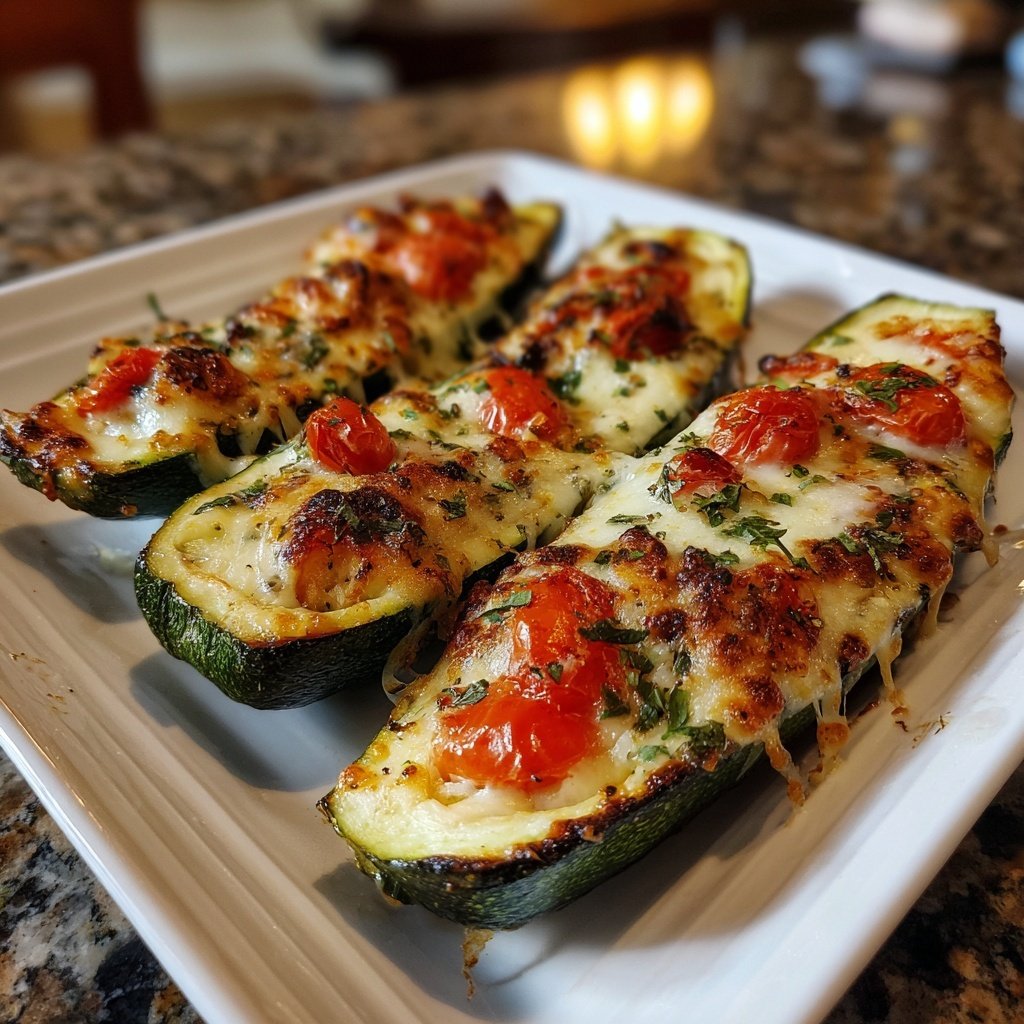 Baked Zucchini Veggie Boats