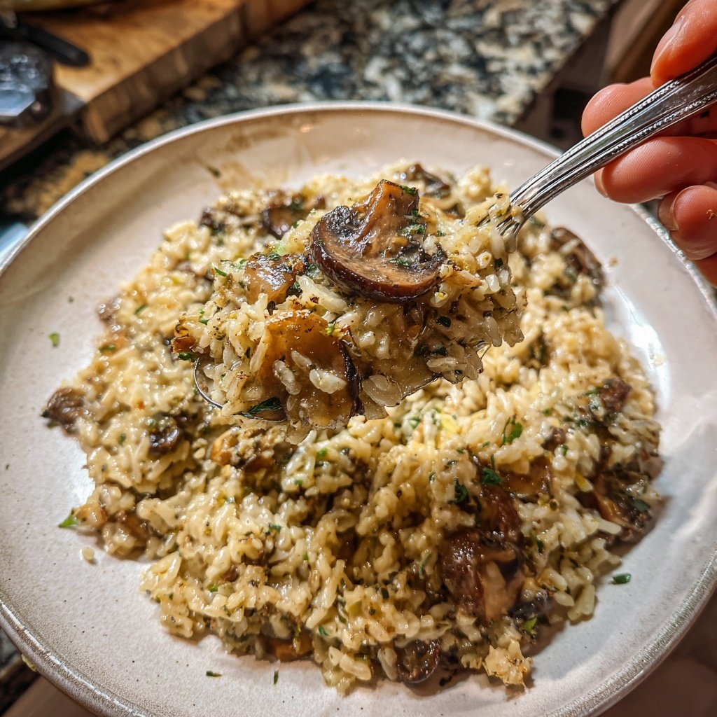 Creamy Mushroom Garlic Rice
