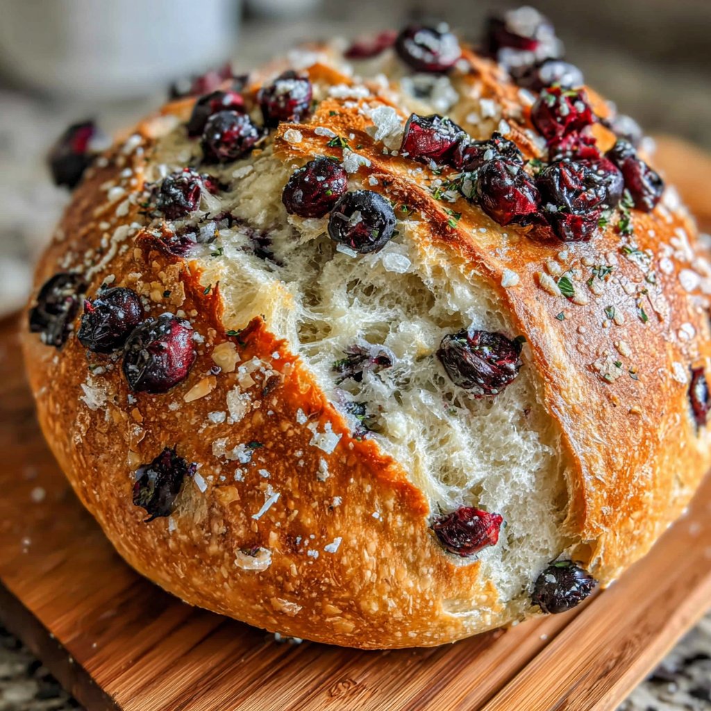 Blueberry Lemon Sourdough Bread Loaf