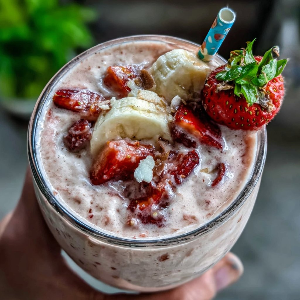 Strawberry Banana Smoothie With Milk