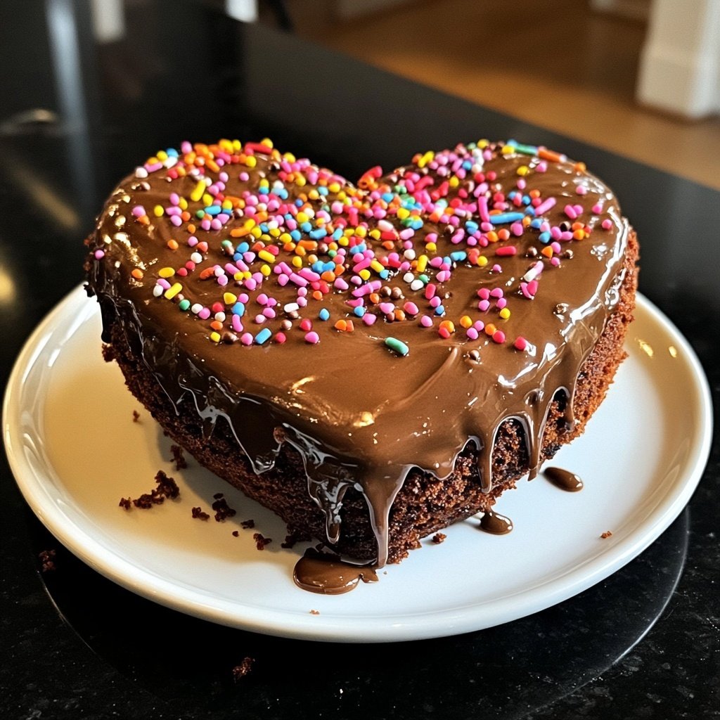 Mini Heart Cake with Chocolate Ganache