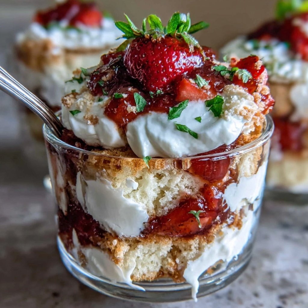 Strawberry Angel Food Cake Parfaits