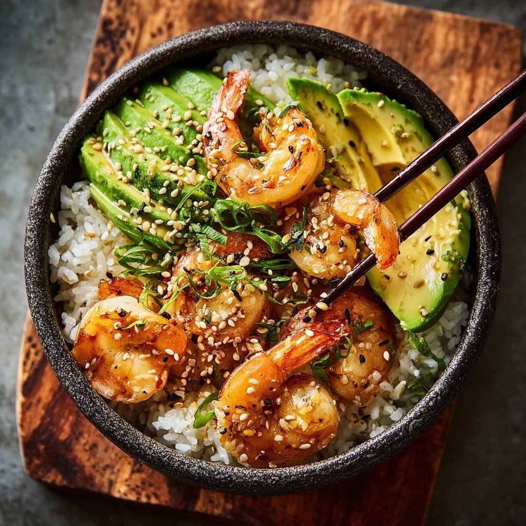 High Protein Shrimp Rice Bowl