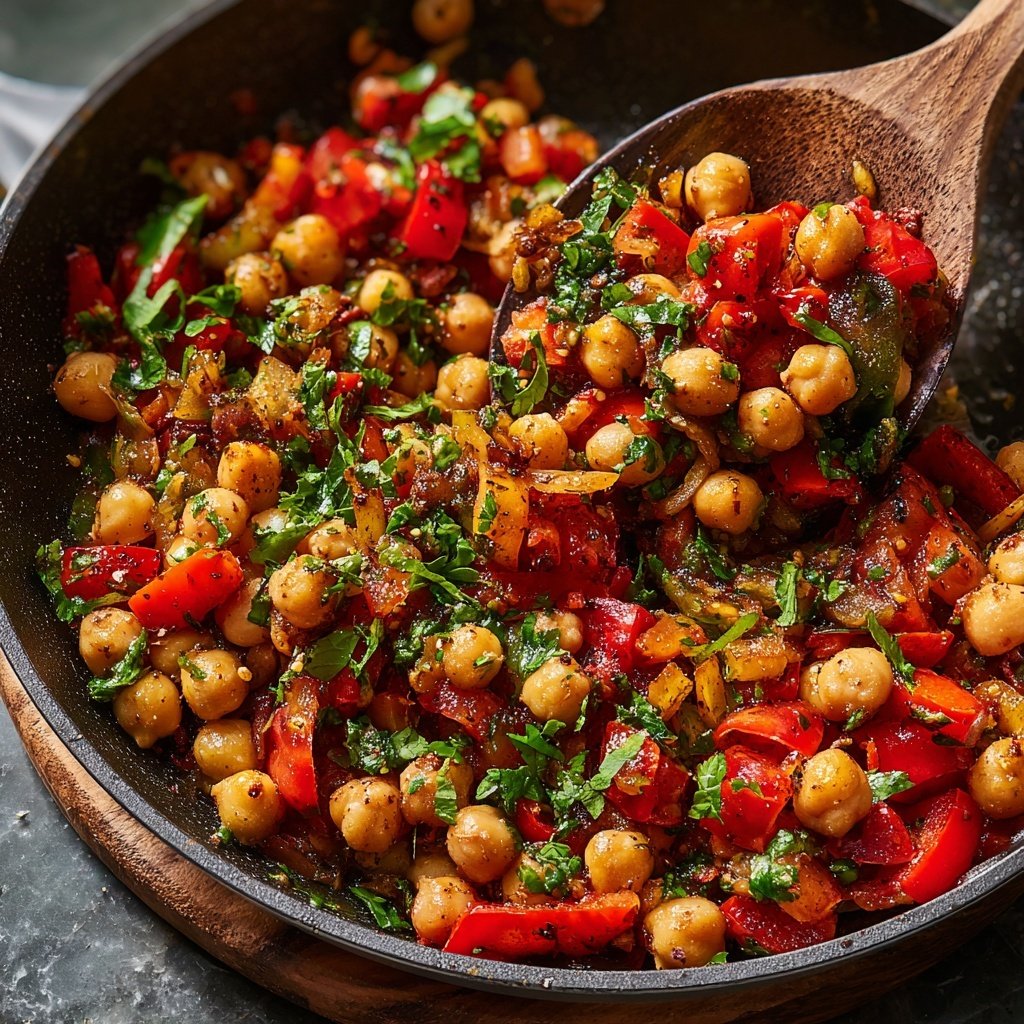Healthy Dinner Mediterranean Chickpea Skillet