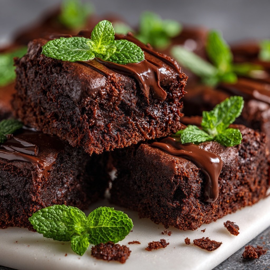 Chocolate Mint Brownie Squares